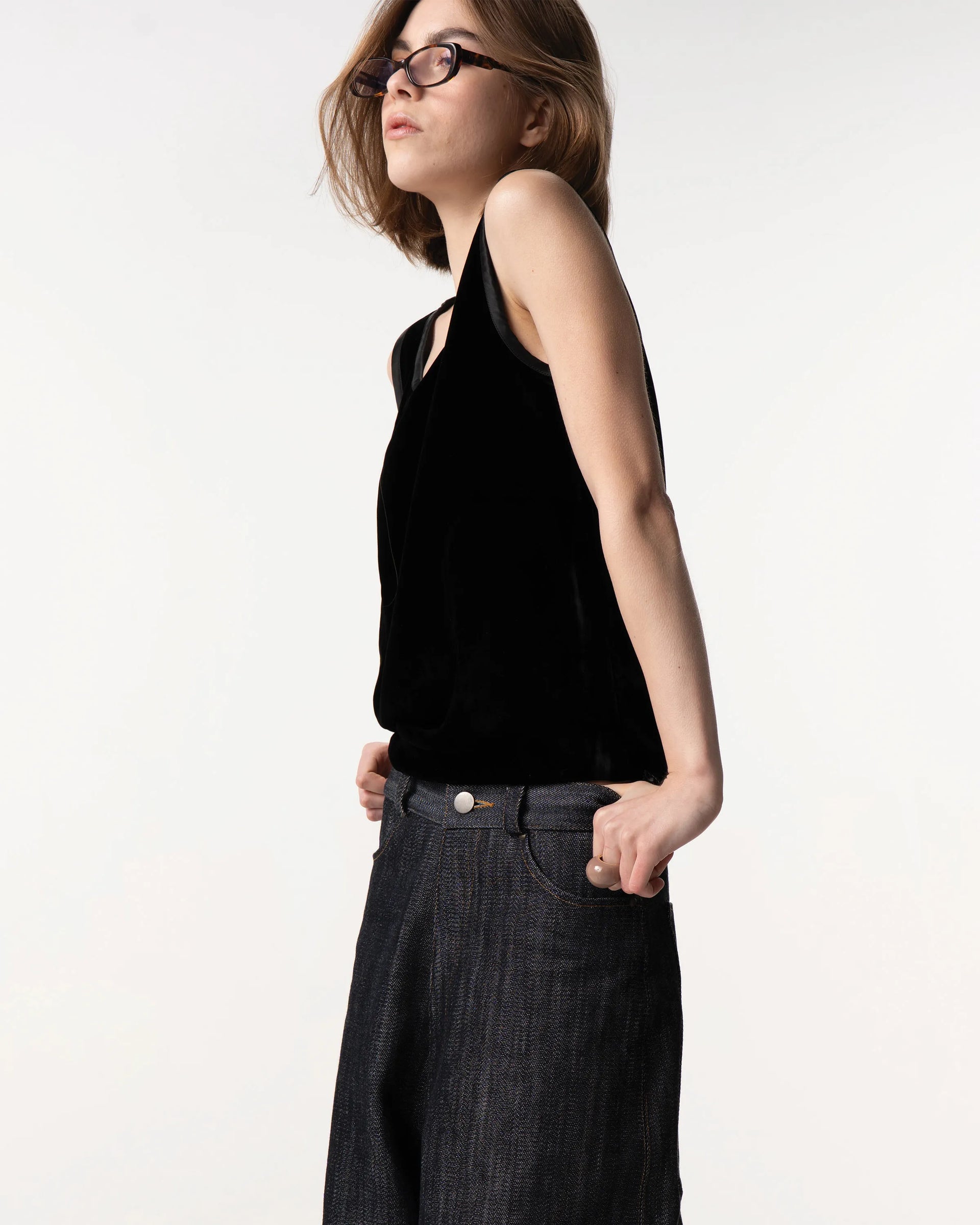 Yves Saint Laurent Velvet Top 1980s