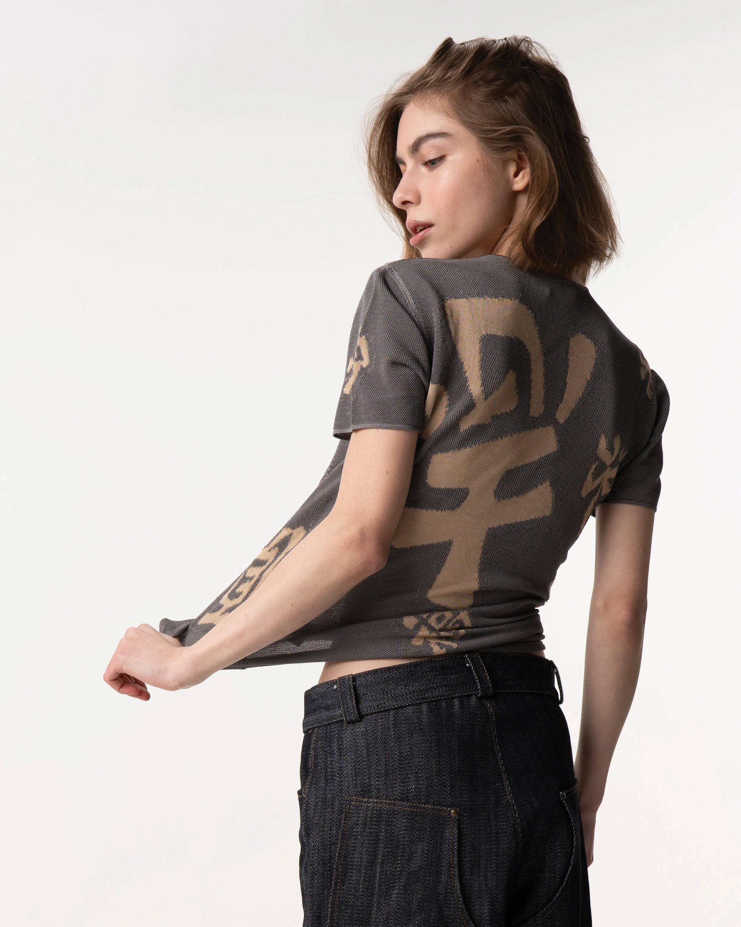 Giorgio Armani Silk Gray Tee Shirt