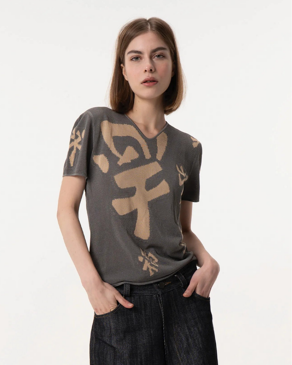 Giorgio Armani Silk Gray Tee Shirt